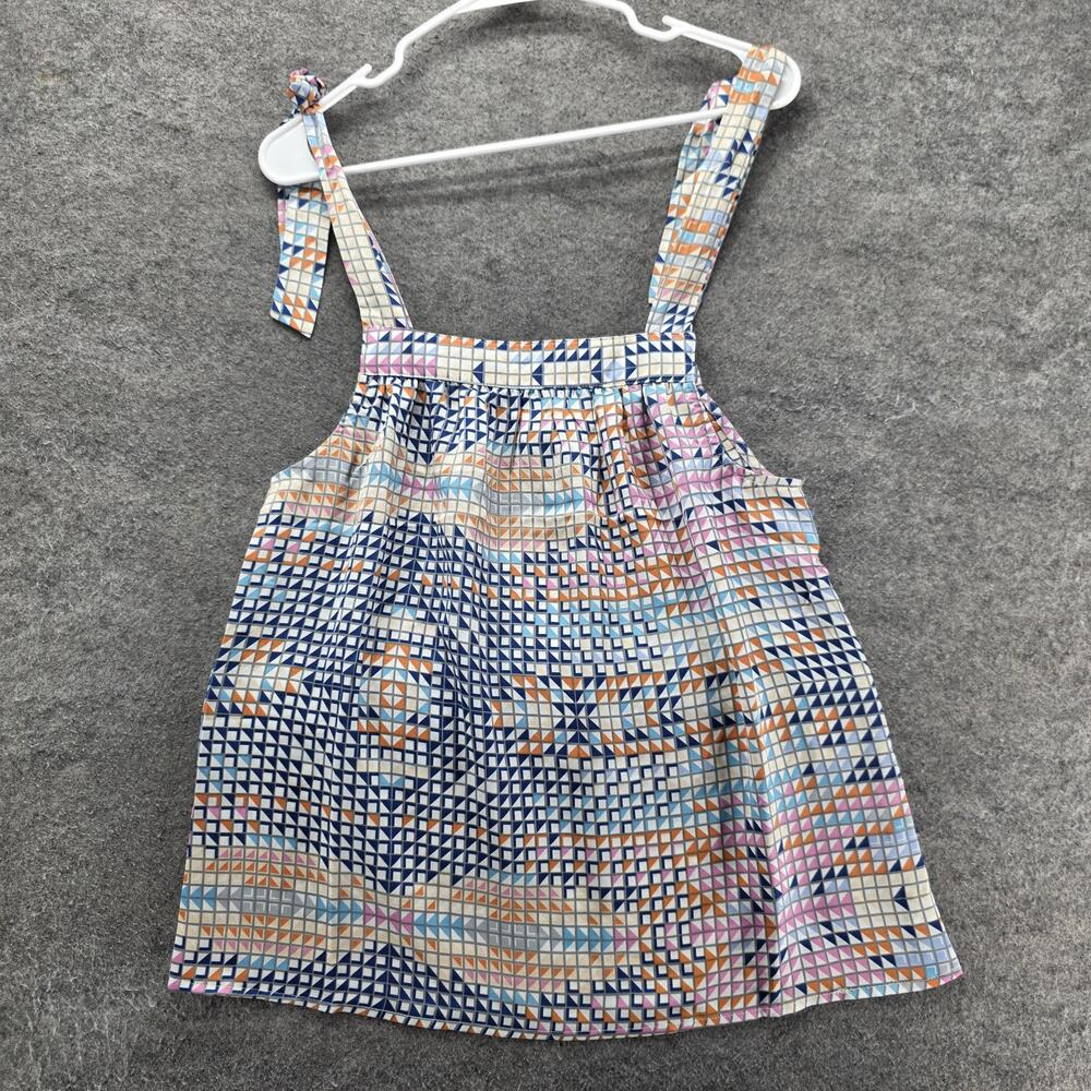 THML Tank Womens S Multicolor Geometric Camisole Lightweight Straps Square Neck